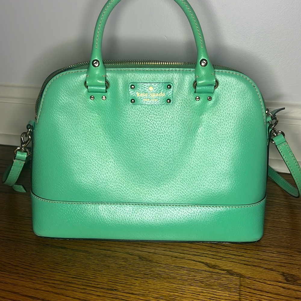 Kate Spade Green Leather Rachelle Wellesley Shoulder Bag limited addition.